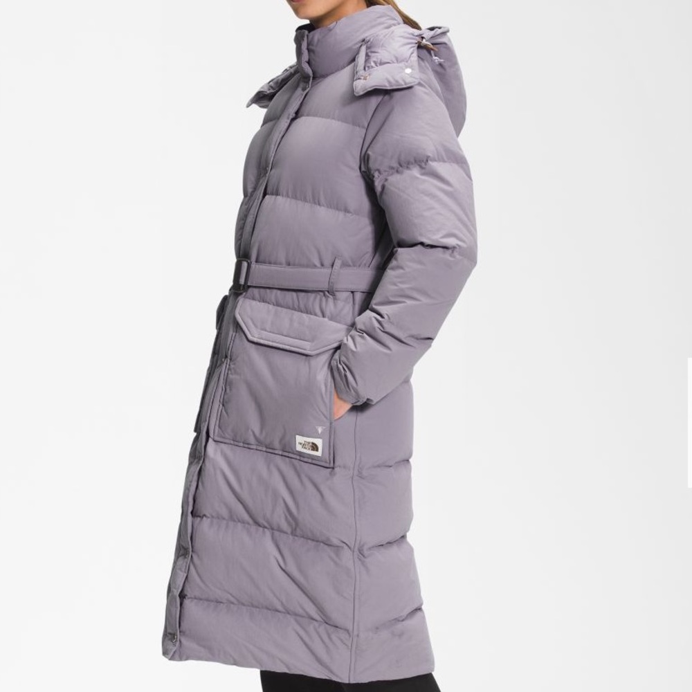 The North Face Long Quilted Puffer Coat in Light Gray - Picture 12 of 12
